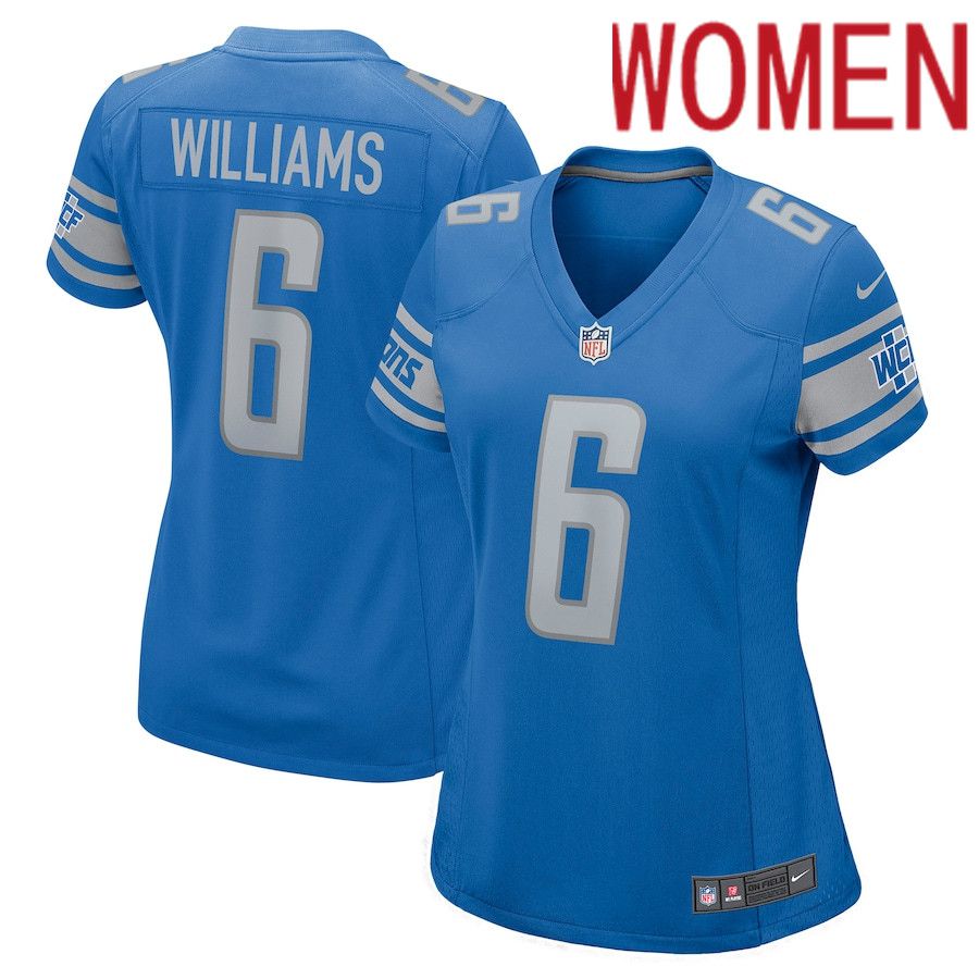 Women Detroit Lions #6 Tyrell Williams Nike Blue Nike Game NFL Jersey->women nfl jersey->Women Jersey
